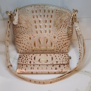 Brahmin Mini Duxbury With Trifold Matching Wallet In Champagne Melbourne
